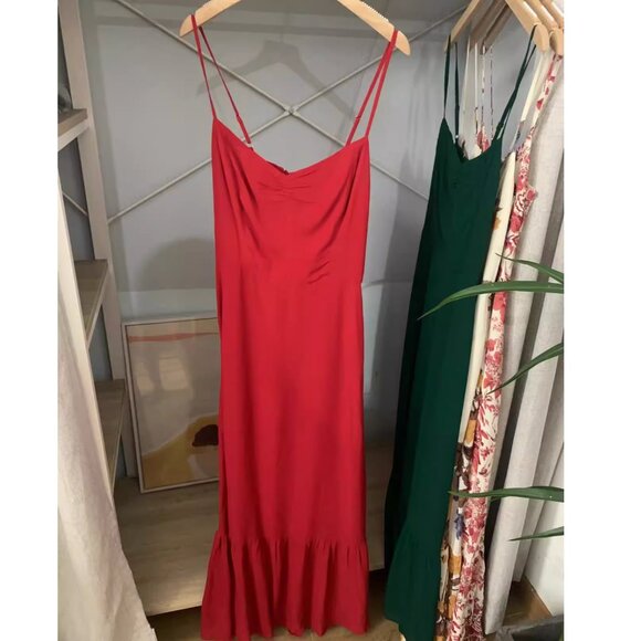 NWT Reformation Emersyn Midi Dress size 4 Crimson Red - Picture 7 of 9